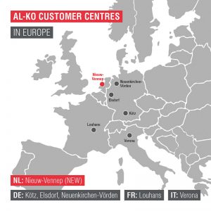 AL-KO customer centers in europe - kaart