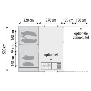 Cabanon Monaco Deluxe Vouwwagen 2020 plattegrond