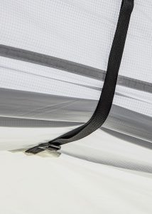 Detail van het nieuwe Redux polyester weefsel